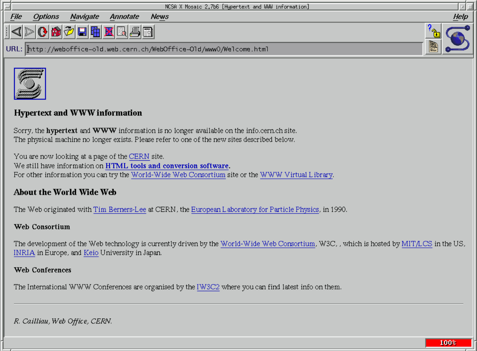 NCSA Mosaic Browser Screenshot